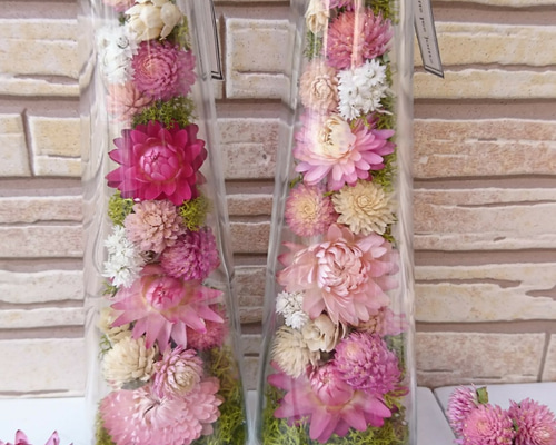 ふんわりピンク＊ドライフラワーボトル～/ボトルフラワー ドライ