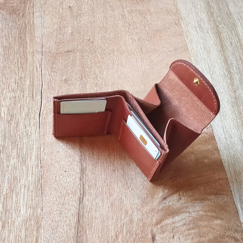 二つ折り財布】本革 プルアップレザー 二つ折りギャルソンウォレット