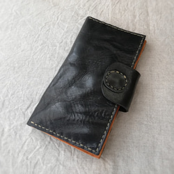 simple wallet　オイルワックスレザー　ブラック 1枚目の画像