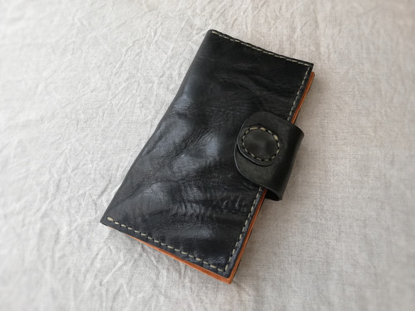 simple wallet　オイルワックスレザー　ブラック 1枚目の画像