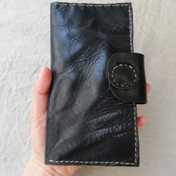 simple wallet　オイルワックスレザー　ブラック 2枚目の画像