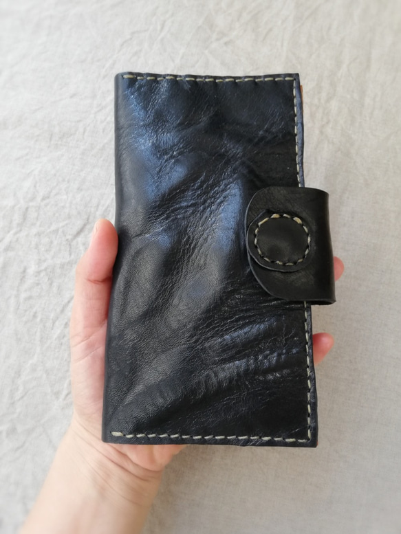 simple wallet　オイルワックスレザー　ブラック 2枚目の画像