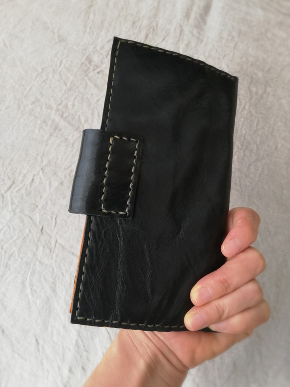 simple wallet　オイルワックスレザー　ブラック 4枚目の画像