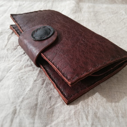 simple wallet　濃いブラウン　牛ヌメ革 3枚目の画像