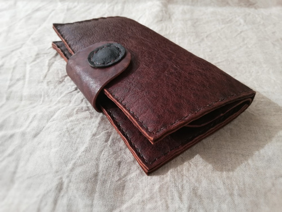 simple wallet　濃いブラウン　牛ヌメ革 3枚目の画像