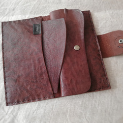 simple wallet　濃いブラウン　牛ヌメ革 5枚目の画像