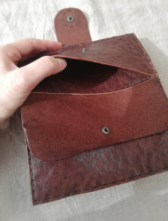 simple wallet　濃いブラウン　牛ヌメ革 8枚目の画像