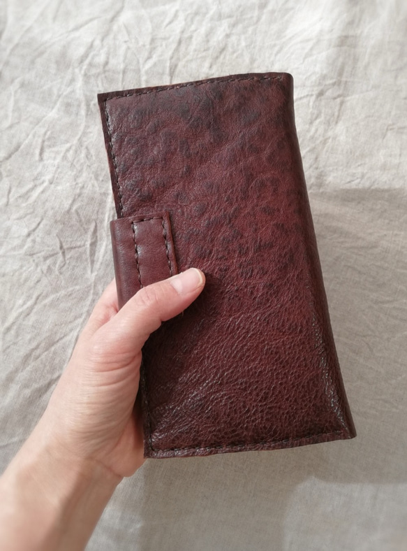 simple wallet　濃いブラウン　牛ヌメ革 10枚目の画像