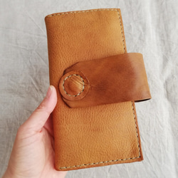 simple wallet　ブラウン　オイルシュリンクレザー 9枚目の画像