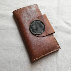 simple wallet　オークグレー✗ブラック　オイルシュリンクレザー 1枚目の画像