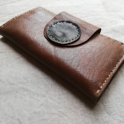 simple wallet　オークグレー✗ブラック　オイルシュリンクレザー 2枚目の画像