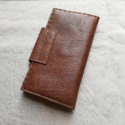 simple wallet　オークグレー✗ブラック　オイルシュリンクレザー 3枚目の画像