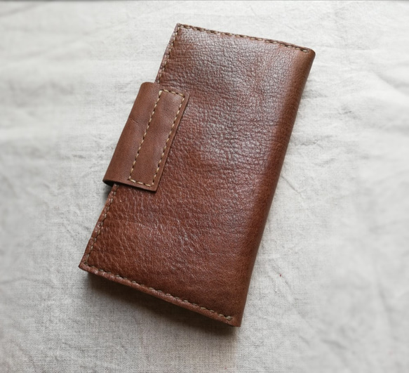 simple wallet　オークグレー✗ブラック　オイルシュリンクレザー 3枚目の画像