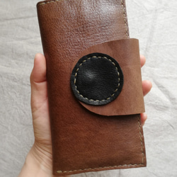 simple wallet　オークグレー✗ブラック　オイルシュリンクレザー 9枚目の画像