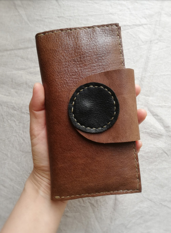 simple wallet　オークグレー✗ブラック　オイルシュリンクレザー 9枚目の画像