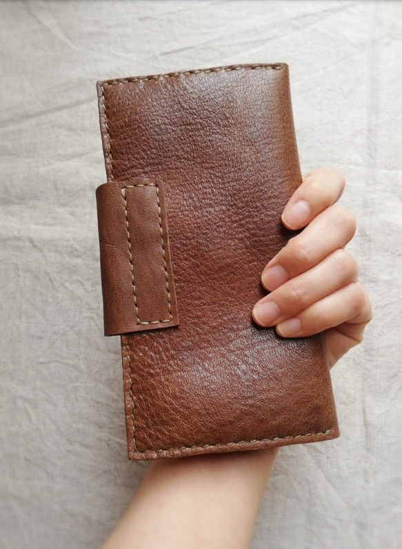 simple wallet　オークグレー✗ブラック　オイルシュリンクレザー 10枚目の画像