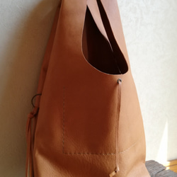 leather my bag Ｌ　キャメル　ピッグスキンレザー 4枚目の画像