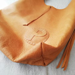 leather my bag Ｌ　キャメル　ピッグスキンレザー 9枚目の画像