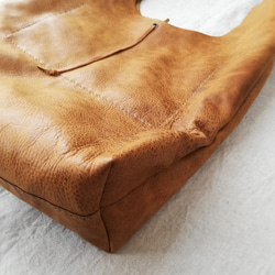 leather my bag Ｌ　ブラウン　オイルシュリンクレザー 4枚目の画像