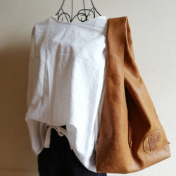 leather my bag Ｌ　ブラウン　オイルシュリンクレザー 9枚目の画像