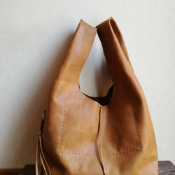 leather my bag Ｍ　ブラウン　オイルシュリンクレザー 5枚目の画像