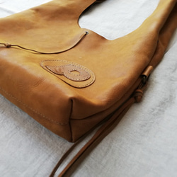 leather my bag Ｍ　ブラウン　オイルシュリンクレザー 6枚目の画像