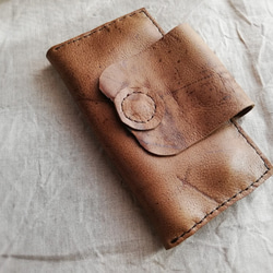 simple wallet　ベージュブラウン　kudu leather 1枚目の画像