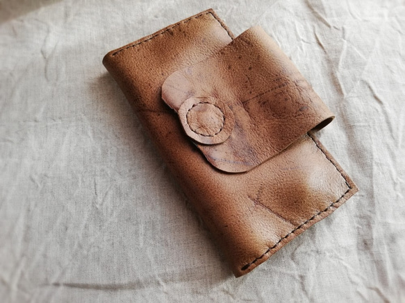 simple wallet　ベージュブラウン　kudu leather 1枚目の画像