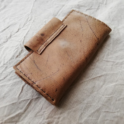 simple wallet　ベージュブラウン　kudu leather 2枚目の画像
