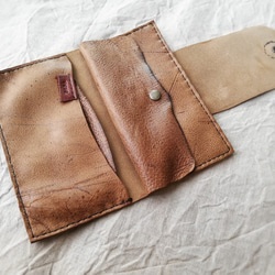 simple wallet　ベージュブラウン　kudu leather 3枚目の画像