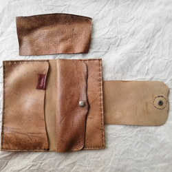 simple wallet　ベージュブラウン　kudu leather 5枚目の画像