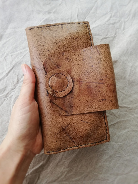 simple wallet　ベージュブラウン　kudu leather 9枚目の画像