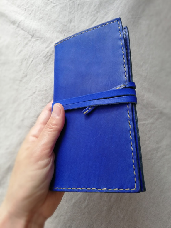 simple wallet　オイルヌメ　コバルトブルー 4枚目の画像