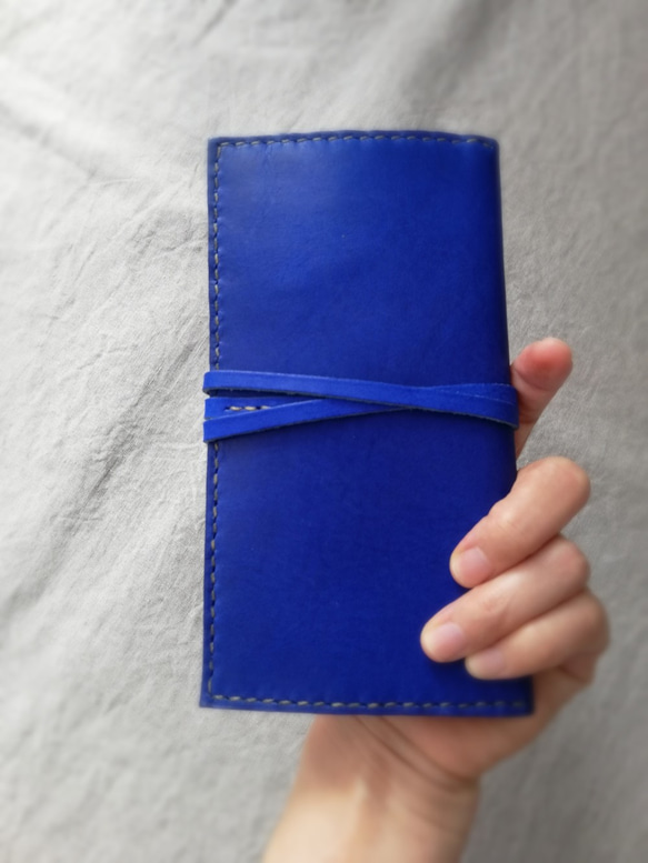 simple wallet　オイルヌメ　コバルトブルー 5枚目の画像