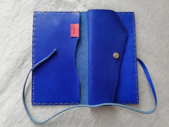 simple wallet　オイルヌメ　コバルトブルー 6枚目の画像
