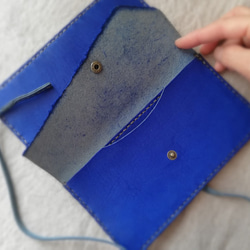 simple wallet　オイルヌメ　コバルトブルー 7枚目の画像