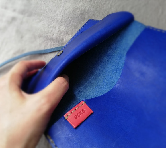 simple wallet　オイルヌメ　コバルトブルー 9枚目の画像
