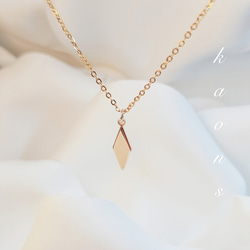 14kgfメタルダイヤモンド型ネックレス /シンプルネックレス/14kgfネックレス/ステンレスネックレス 3枚目の画像