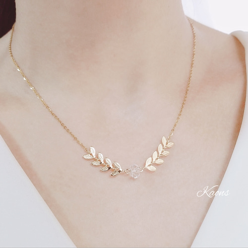 天然水晶】3点セット300円お得❗水晶 リーフ ネックレス ピアス 