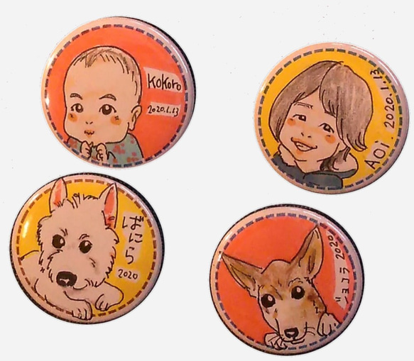 お子様へのプレゼントにも♪　にがお絵マグネット☆オーダーメイド 4枚目の画像