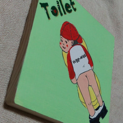 トイレ　マーク　木のパネル 2枚目の画像