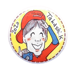 にがおえ缶バッチ♪入学、入園の記念に☆お写真から可愛く描きます★ 2枚目の画像