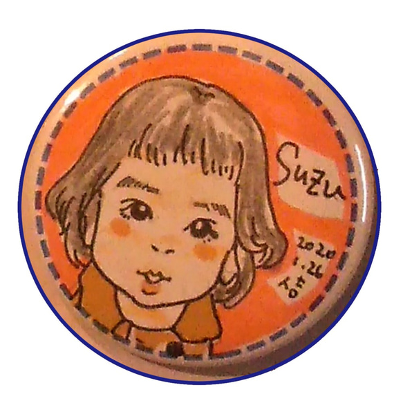にがおえ缶バッチ♪入学、入園の記念に☆お写真から可愛く描きます★ 9枚目の画像