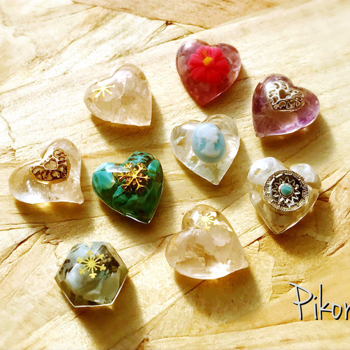 セミオーダー)天然石のハートピアス イヤリング ピアス（スタッド・一  