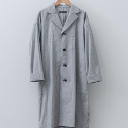 Atelier Coat（アトリエコート） 綿100％ カラー：ストライプグレー 【k37001】 1枚目の画像