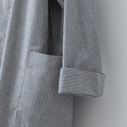 Atelier Coat（アトリエコート） 綿100％ カラー：ストライプグレー 【k37001】 4枚目の画像