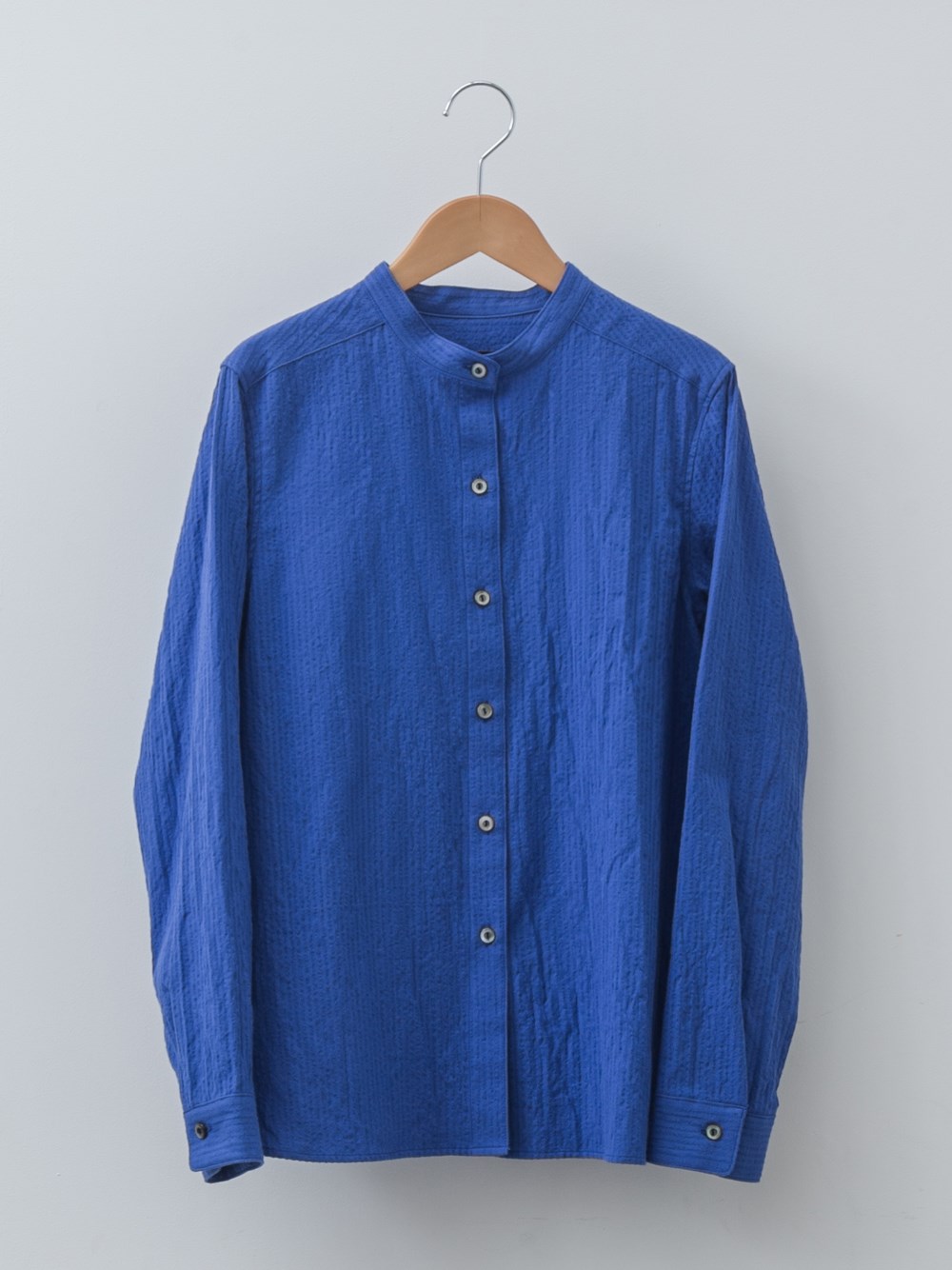 band Collar Regular Shirt（バンドカラーシャツ：ちぢみ） 綿