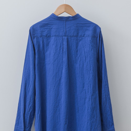 美品 ジャーナルスタンダード コットン100% バンドカラー ブルーシャツ band Collar Regular Shirt（バンドカラーシャツ：ちぢみ） 綿