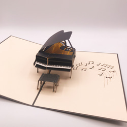 ポップアップメッセージカード手作り切り紙　ピアノ 3枚目の画像