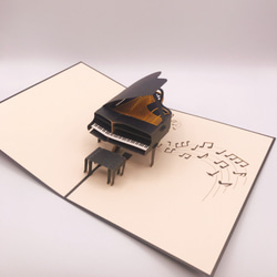 ポップアップメッセージカード手作り切り紙　ピアノ 7枚目の画像